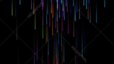 Sparse Falling Abstract Colorful Streaks Looping Background