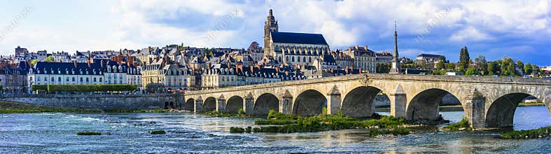 Impressive Blois town,panoramic view,Loire valley,France.