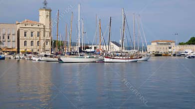 La Ciotat harbour panning church and Museum in background.