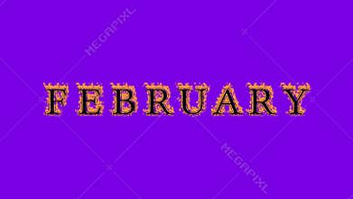 February fire text effect violet background