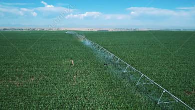 Industrial Grade Field Sprinkler in Operation