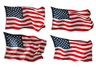 US Flag isolated on white