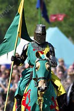 Medieval knight on horseback