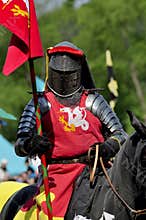 Medieval knight on horseback