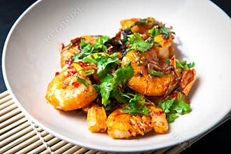 Chili prawns