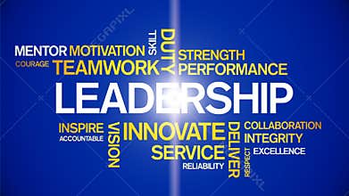 4k Leadership Animated Tag Word Cloud,Text Design Animation Typography.