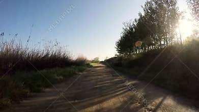 Point of view shot of riding a bicycle