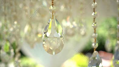 Beautiful chandelier with crystal glass beads.