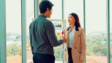 Business people handshake in corporate office