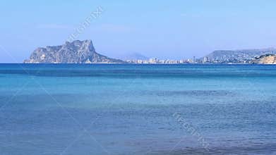 Waterside real time distant view Calpe resort town