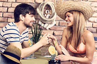 Romantic couple enjoying summer holiday