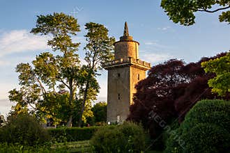Beautiful view of the historic water tower in  Harkness Memorial State Park, Connecticut, USA