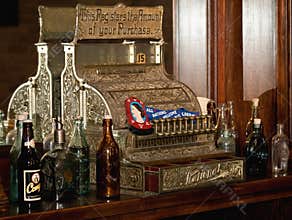 Old fashioned bar cash register