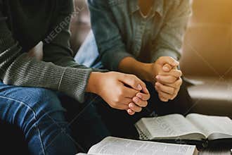 Two women studying the bible