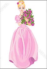 Princess holds bouquet
