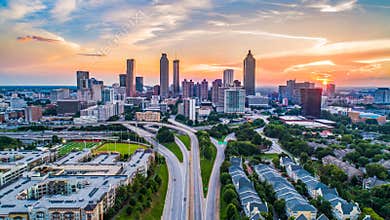 Atlanta, Georgia, USA Skyline Aerial Panorama