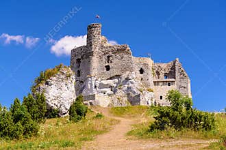 Ruins of Castle in Mirow village, one of the medieval castles called Eagles Nests Trail