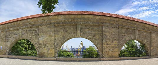 Quarantine arch in Odessa, Ukraine