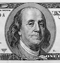 Detail of Portrait on One Hundred Dollar Bill