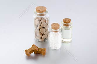 Natural supplements for animal and pets with treats like bone