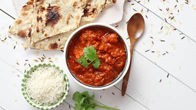 Fresh and tasty Chicken tikka masala served in ceramic bowl