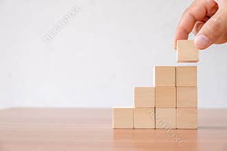 Business concept of ladder career path and growth success process.