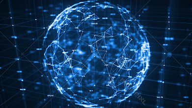 Big data visualization concept. Machine learning algorithms. Analysis of information.