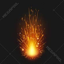 Fireworks effect. Flying sparks. Magic motion. EPS 10