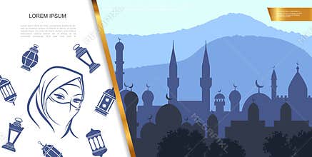 Flat Islamic Culture Concept