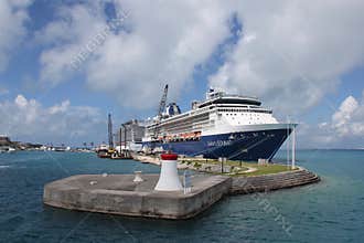 A cruise Ship at Dock at the Royal Naval Dockyard, Bermuda