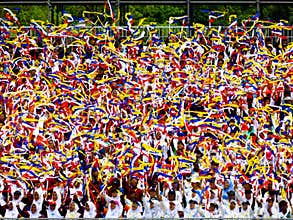 Students celebrating Hari Merdeka