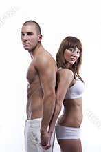young couple in white