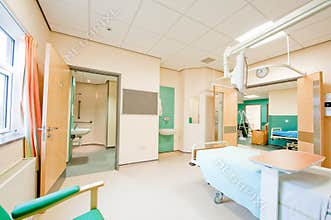 View over a modern hospital room