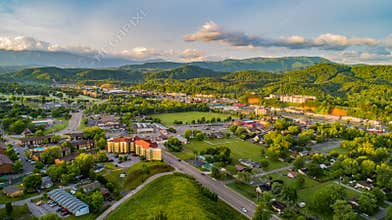 Pigeon Forge and Sevierville Tennessee Drone Aerial