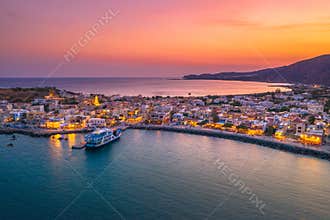 Aerial view of traditional village of Paleochora, Chania, Crete, Greece