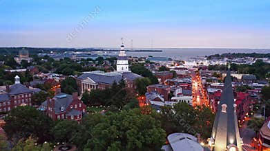 Aerial drone footage of Annapolis, Maryland