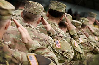 US soldier salute. US army. US troops. Military of USA. Veterans Day