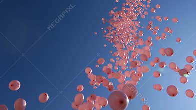 Hundreds of pink balloons