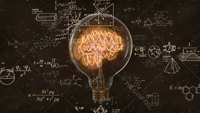Edison Bulb, Nebula Brain and Formula Background