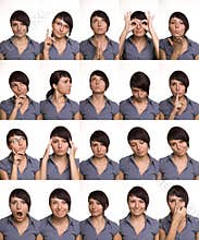 Useful facial expressions. Actor faces.