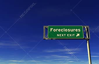 'Foreclosures' Freeway Exit Sign