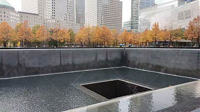 Memorial at World Trade Center Ground Zero in New York City