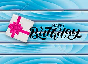 Happy birthday lettering. Vector illustration for card