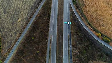 Cargo gps tracking vehicle recognition above view