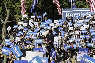Alexandria Ocasio-Cortez at  Bernie Sanders is Back Rally in Queensbridge Park, Queens, New York
