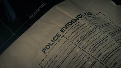 Forensics Police Evidence Bag Moving Shot