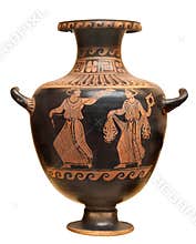 Ancient greek vase isolated on white