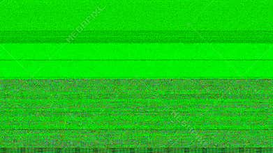 Television color bars VHS bad signal green screen.