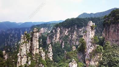 Top view of natural quartz sandstone pillars Avatar Mountains
