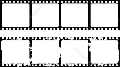 New and aged filmstrip frame
